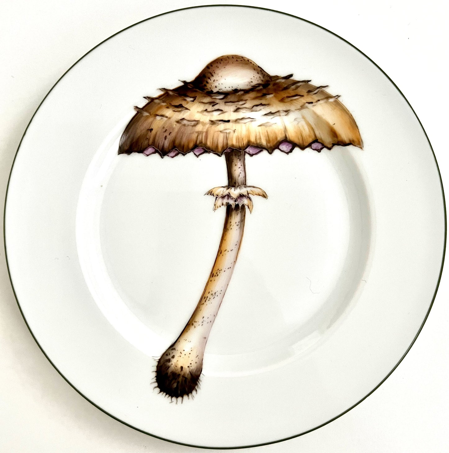 KA8 - Green Border Mushroom Plate