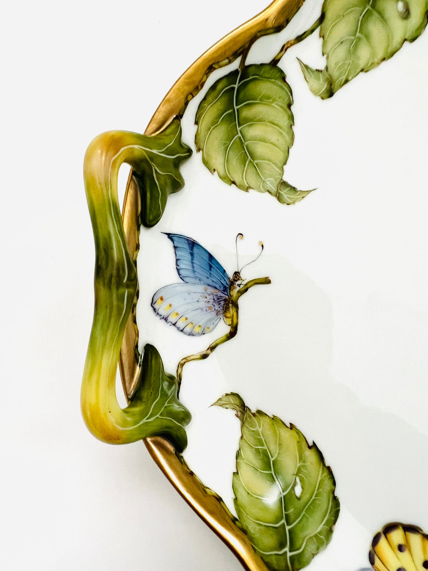 LGL55 - Large Green Leaf Tray with Handles