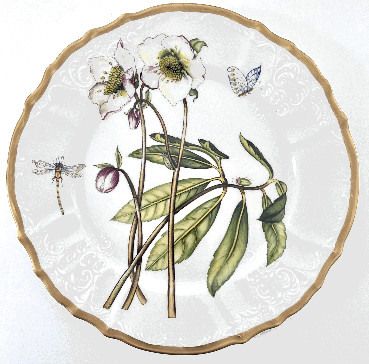 M9 - White Flower Dinner Plate