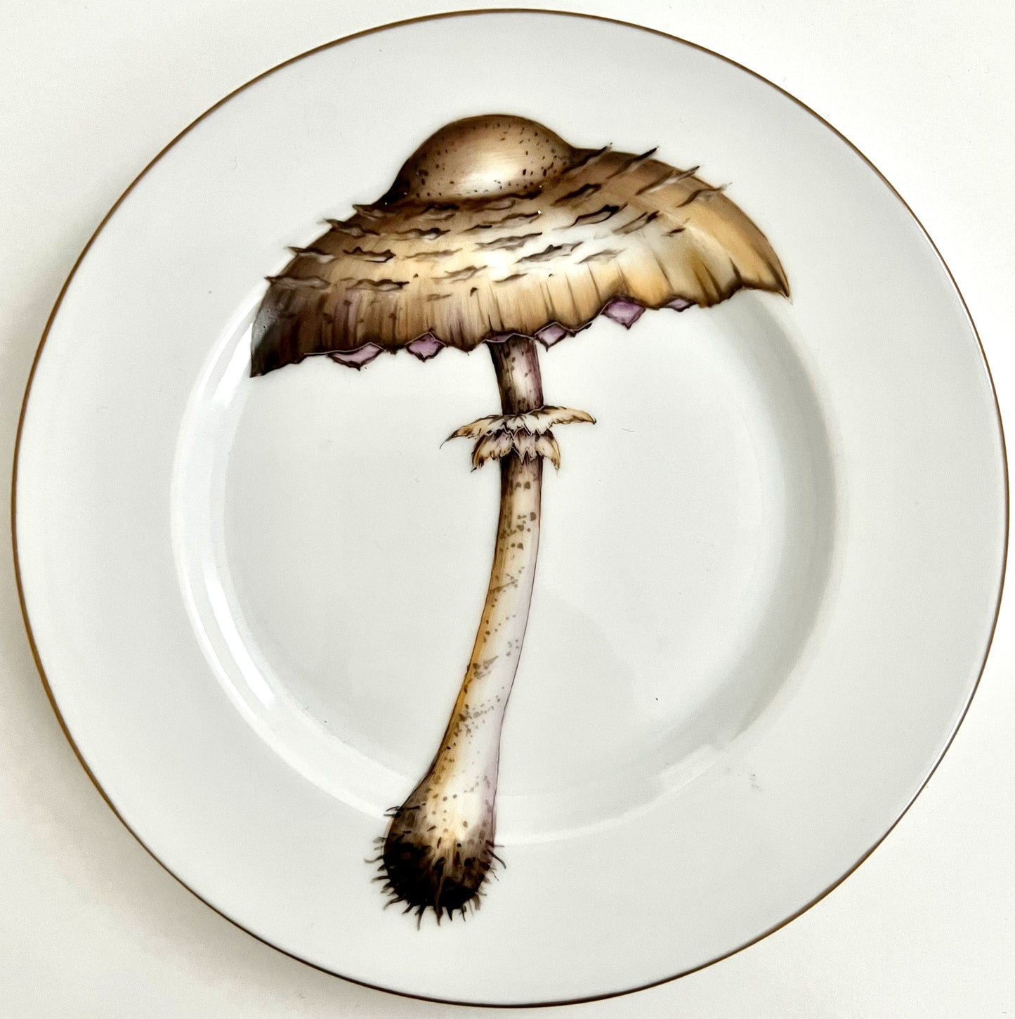 KA7 - Gold Border Mushroom Plate