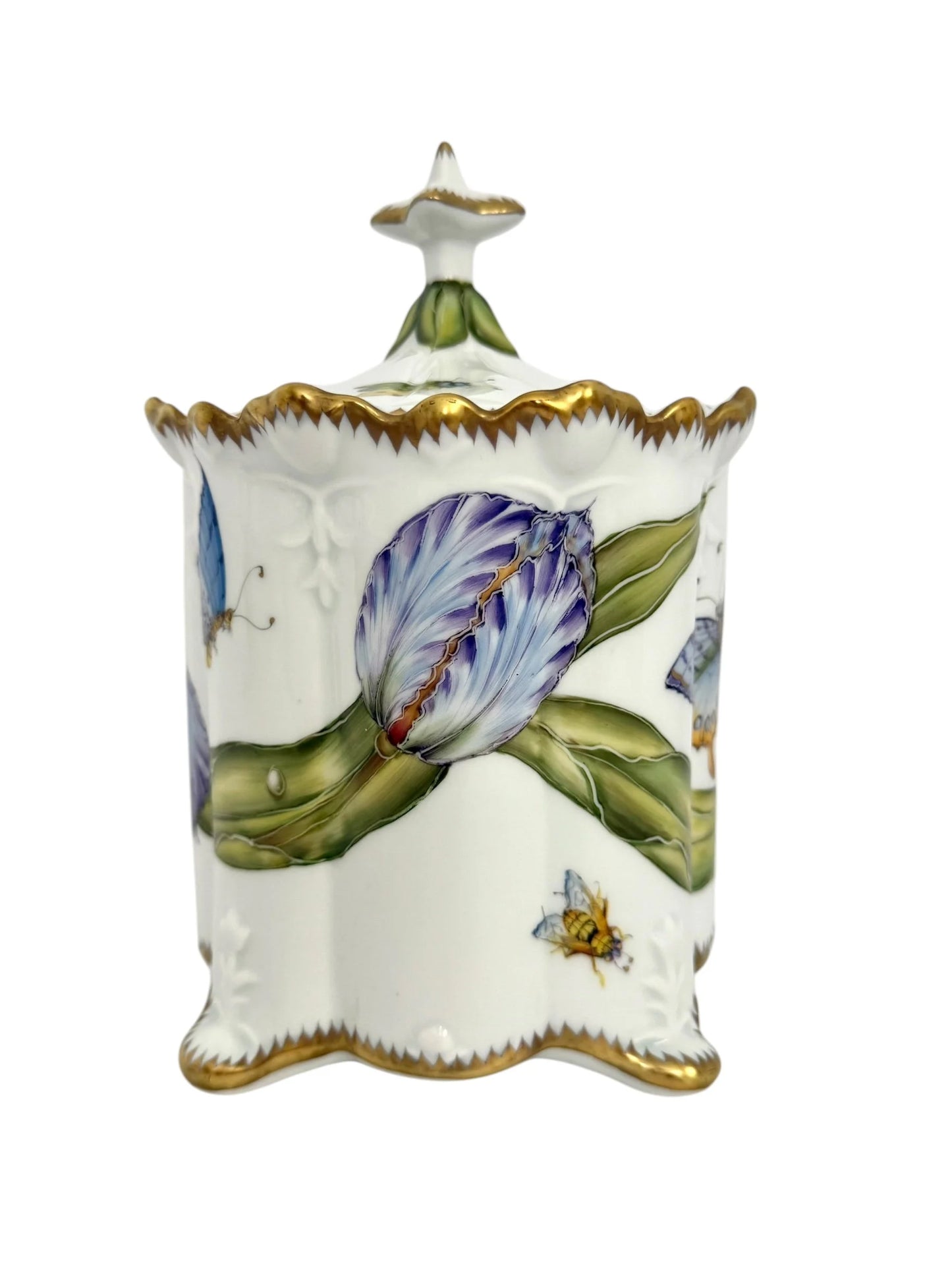 BBY6 - Blue Tulip Cookie Jar