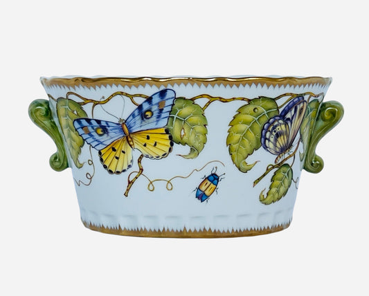 M357 - Green Leaves Oval Cachepot