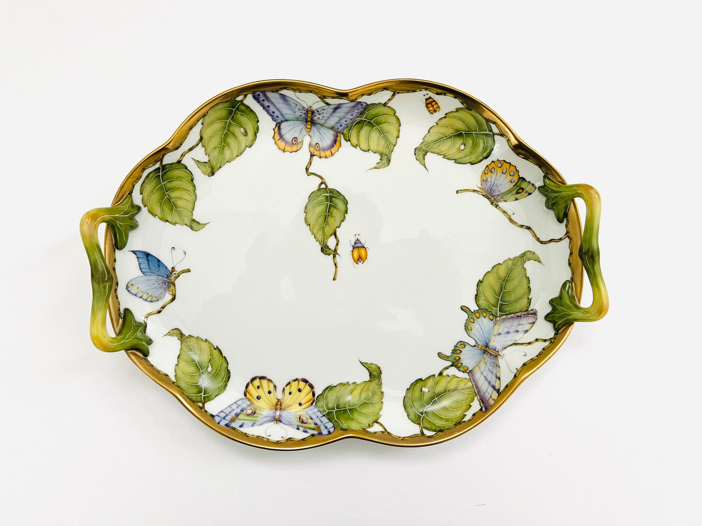 LGL55 - Large Green Leaf Tray with Handles