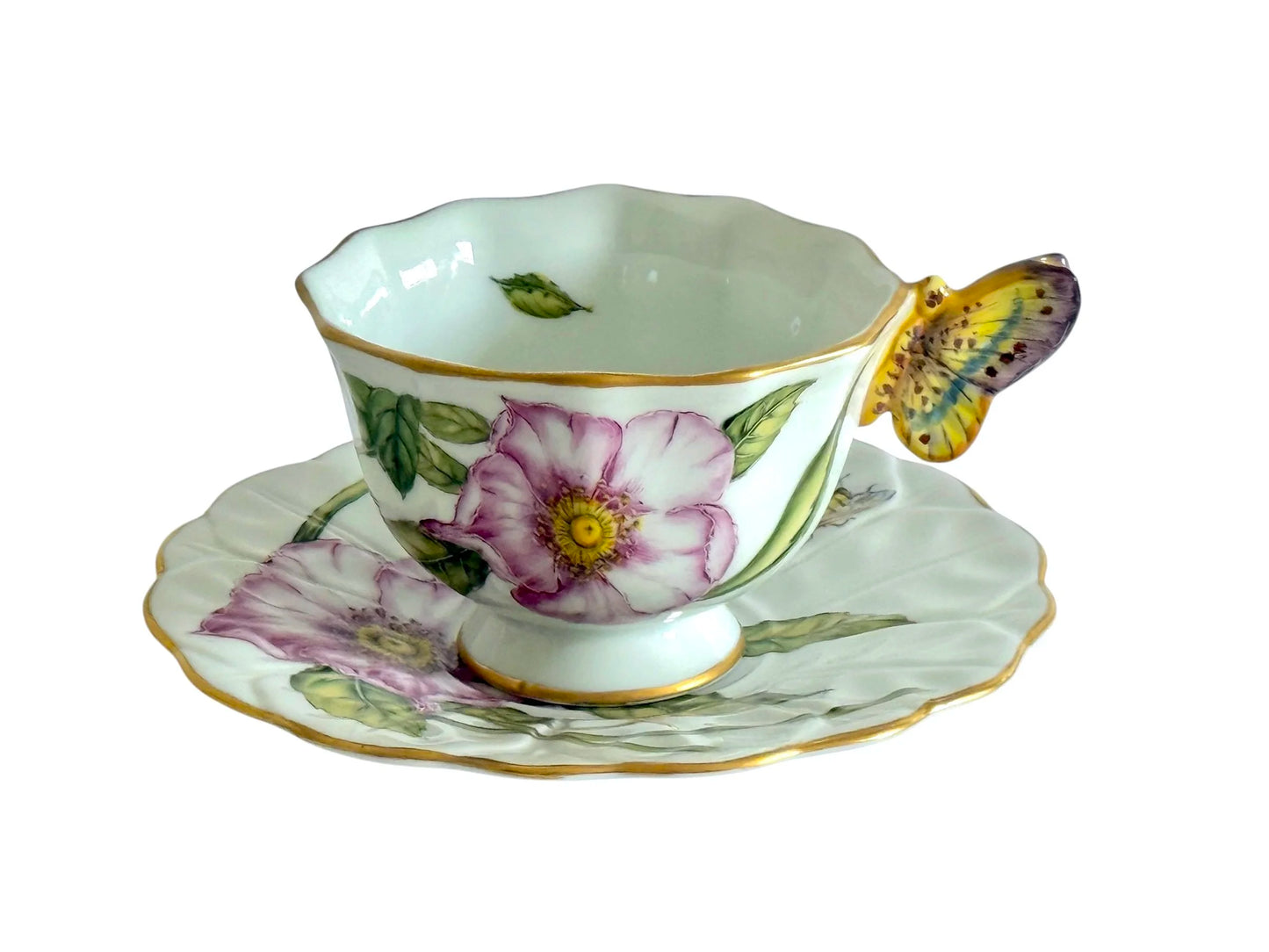 PE132 - Butterfly Handle Cup and Saucer