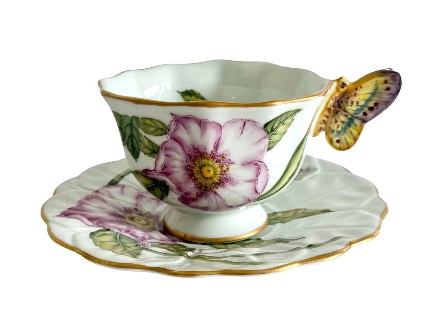 PE132 - Butterfly Handle Cup and Saucer