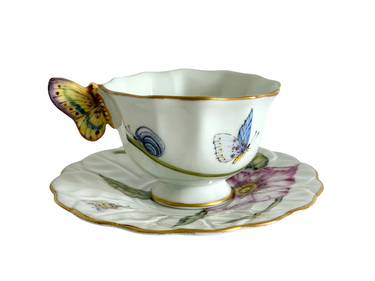 PE132 - Butterfly Handle Cup and Saucer