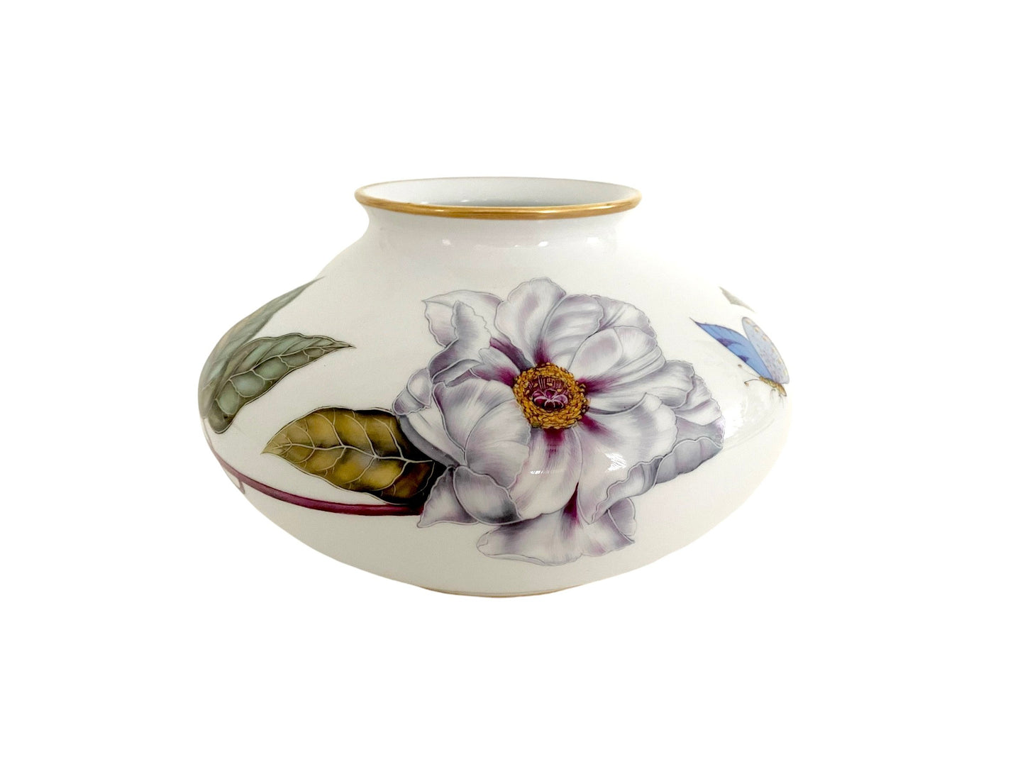 M392 - White Flower Low Vase